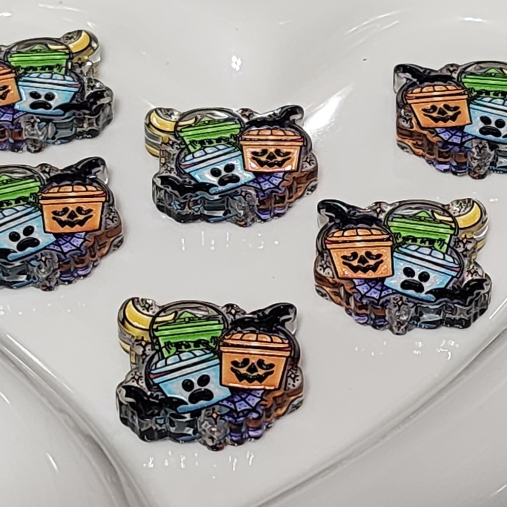 Halloween Buckets Beads 2 Pcs Pumpkin Focal Bead Beaded Pen Jewelry Halloween